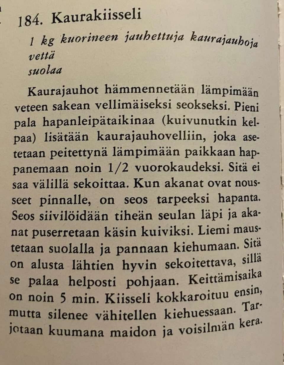 Kaurakiisseli (Hapanjuuri versio, tarvitsee tarkennuksia)